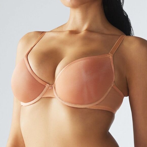 Savage X Fenty By Rihanna Sheer X Demi Spacer Bra 34DD Terracotta Pink NWT in pk - Picture 1 of 7